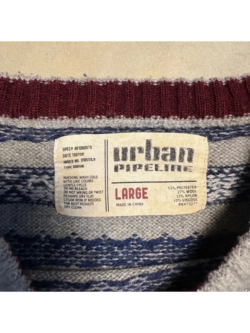 Y2K urban pipeline grandpa knit sweater gray